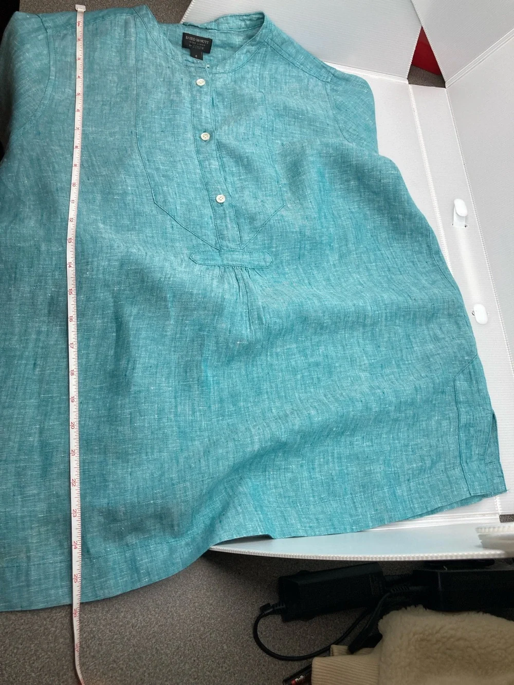 J.Crew Baird McNutt Irish Linen Long Sleeve Popover Tunic Shirt S608